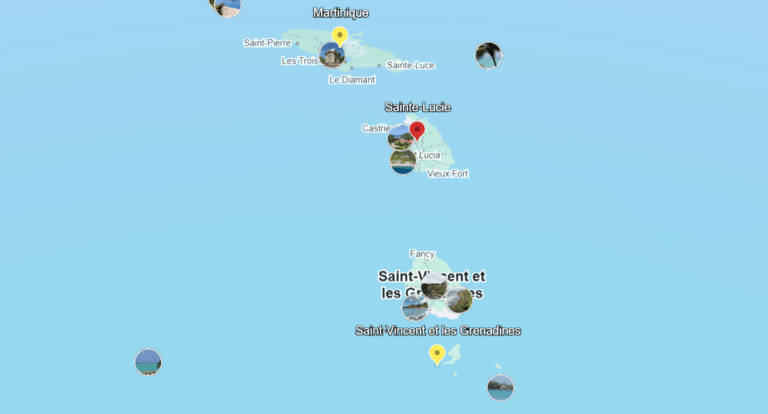 croisiere catamaran caraibes sainte lucie carte