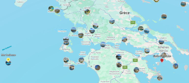 croisiere catamaran grèce golfe saronique carte