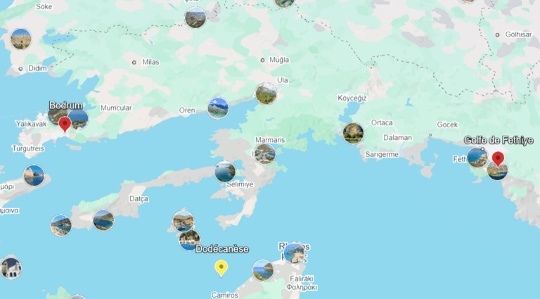 croisiere catamaran bodrum carte